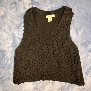 Xxist Black crochet tank top with a boho vibe. Size: M